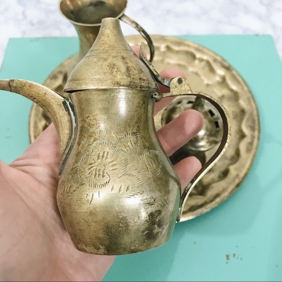 Vintage Solid Brass Set Made in India - Picture 5 of 7